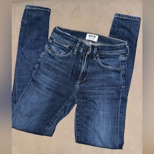 Agolde dark wash straight leg denim jeans